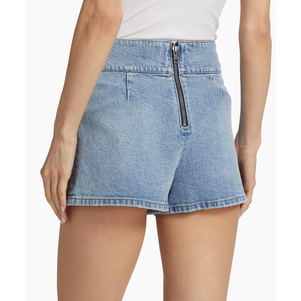 Alice + Olivia  Noah Denim Pleated Miniskirt US 28 - Picture 4 of 11